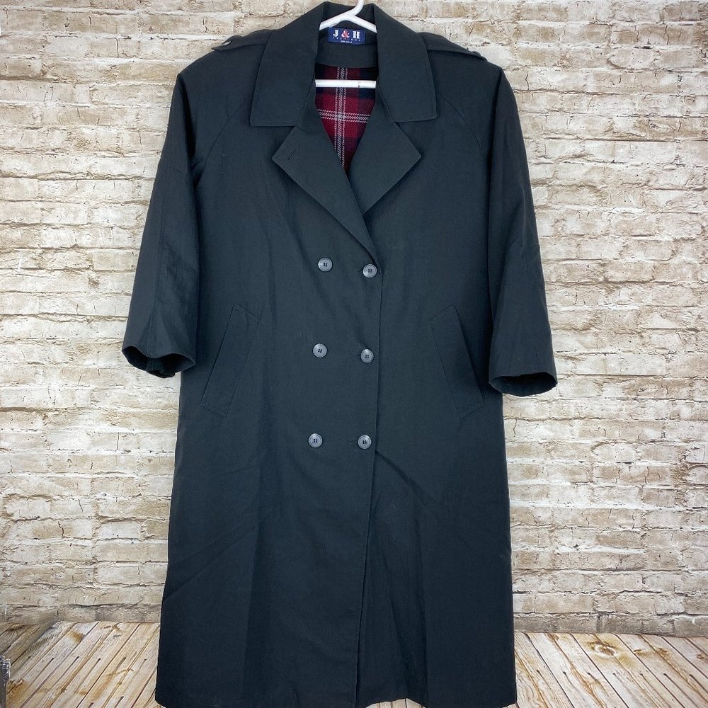Vintage Womens J & H Fashions Raincoat Trench Sz12